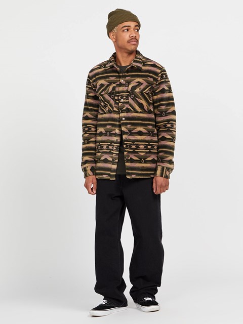 Volcom Bowered Fleece Long Sleeve Jacket Military | 326150-QAN
