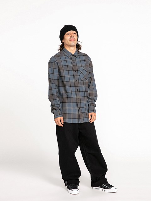 Volcom Caden Plaid Long Sleeve Flannel Blankyt | 395176-BCM