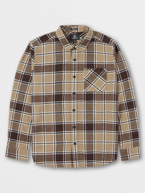 Volcom Caden Plaid Long Sleeve Flannel Hnědožlutý | 328470-SGQ