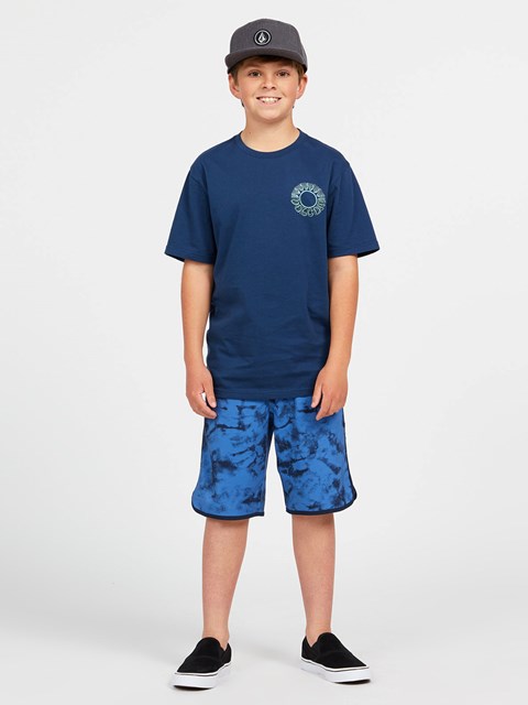 Volcom Glassoff Krátké Sleeve Tee Indigo | 470625-PNU