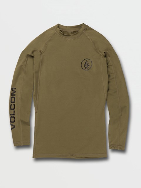 Volcom Lido Solid Long Sleeve UPF 50 Rashguard Military | 290765-LMG