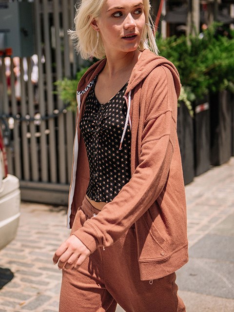 Volcom Lived In Lounge Zip Hoodie Tmavě | 736248-KBE