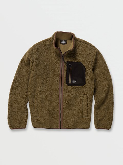 Volcom Muzzer Fuzzar Zip Fleece Jacket Zelene | 371469-UWP