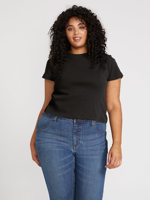 Volcom One of Each Baby Tee Plus Size Černé | 304589-LNS