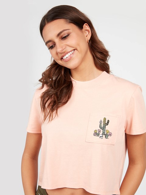Volcom Pocket Dial Krátké Sleeve Tee Růžové | 780361-TEW