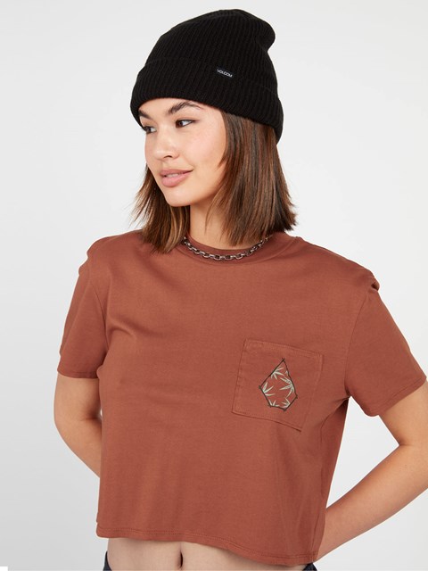 Volcom Pocket Dial Krátké Sleeve Tee Tmavě | 752018-DIX