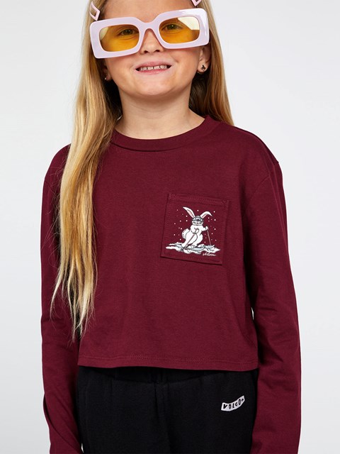 Volcom Pocket Dial Long Sleeve Tee Vínové | 319052-UER