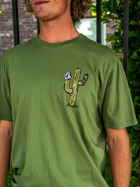 Volcom Prickly Farm To Yarn Krátké Sleeve Tee Mossstone | 284105-LZR
