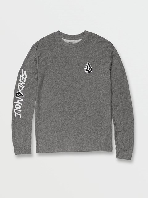 Volcom Send Mode Tech Long Sleeve Tee Charcoal Heather | 729305-ESG
