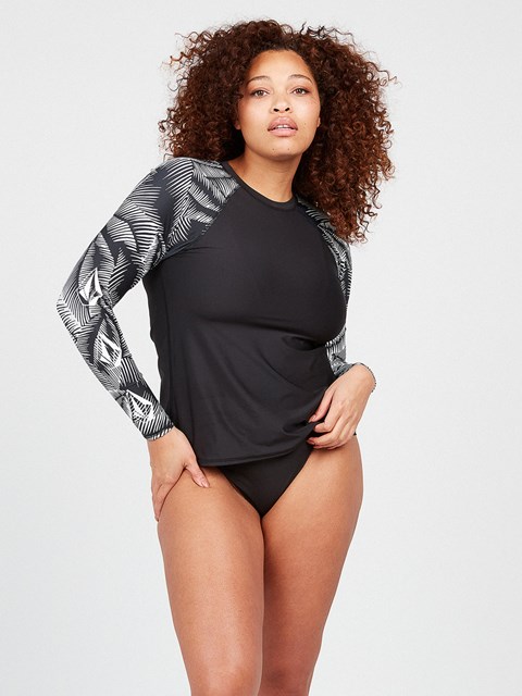 Volcom Stay or Leaf Long Sleeve UPF 50 Plus Size Rashguard Černé | 418976-MKN