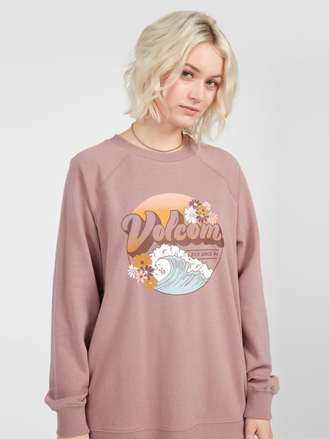 Volcom Stone Magic Boyfriend Sweatshirt Raisin | 358174-HEK