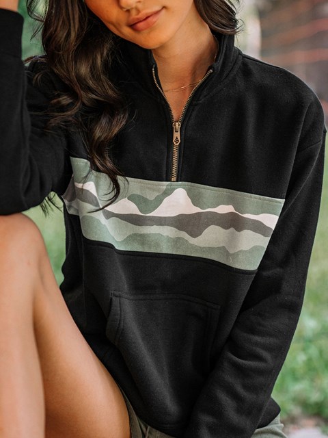 Volcom Stone Stacked Mock Neck Hoodie Černé | 172643-QXR