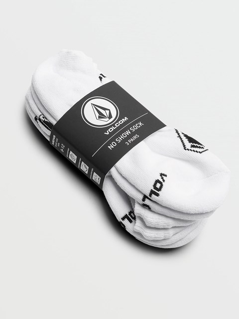 Volcom Stones No Show Socks 3 Pack Bílé | 287951-NBW