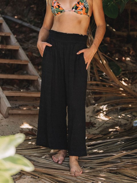 Volcom Sun Spent Široké Leg Beach Pant Černé | 518964-OBY