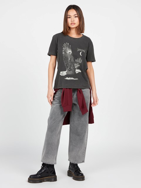 Volcom Truly Ringer Krátké Sleeve Tee Černé | 309578-XWK