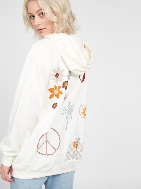 Volcom Truly Stoked Boyfriend Hoodie Bílé | 920835-GYW