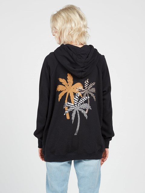 Volcom Truly Stoked Boyfriend Hoodie Černé | 251930-DLJ